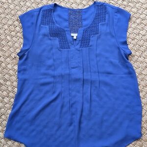 Daniel Rainn Royal Blue Sleeveless Blouse